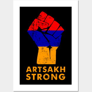 Vintage Artsakh Strong Defend Protect Republic Armenia Flag Posters and Art